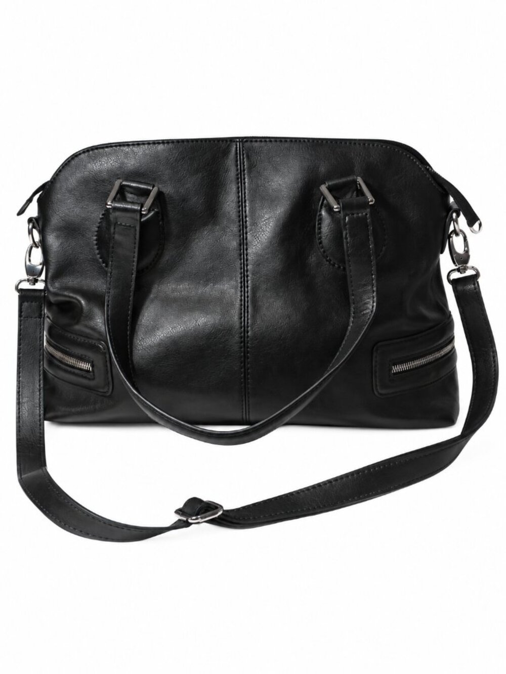 Danier Black Genuine Leather Handbag Shoulder Bag with Adjustable Strap